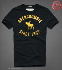 heren abercrombie korte tees since 1892 moose logo donkerblauw zwart geel Outlet Groningen 0ffft486